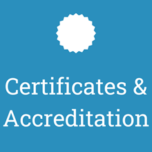 Certificates and accreditation